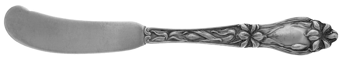 Lily-Floral (Sterling, 1910) Flat Handle Butter Spreader by Frank Whiting-1