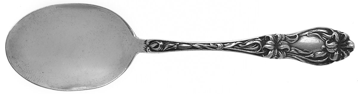 Lily-Floral (Sterling, 1910) Straight Handle Baby Spoon by Frank Whiting-1