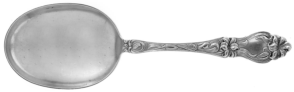 Lily-Floral (Sterling, 1910) Small Solid Berry/Casserole Spoon by Frank Whiting-1