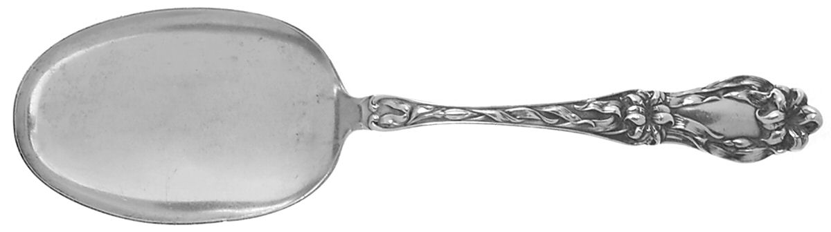 Lily-Floral (Sterling, 1910) Vegetable Serving Spoon (Solid) by Frank Whiting-1