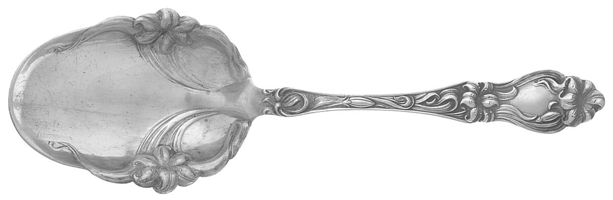 Lily-Floral (Sterling, 1910) Solid Salad Serving Spoon by Frank Whiting-1