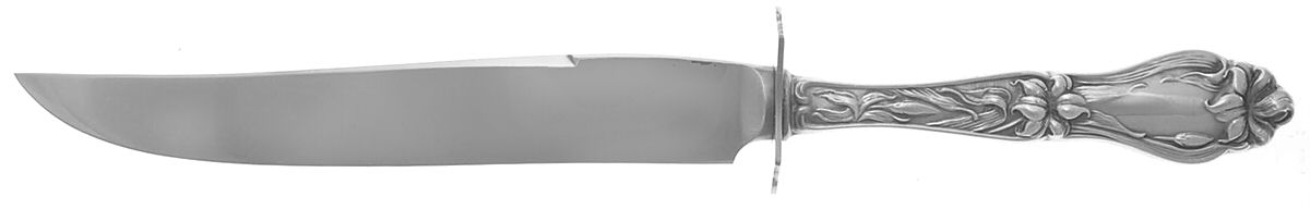 Lily-Floral (Sterling, 1910) Small Steak Carving Knife with Stainless Blade by Frank Whiting-1