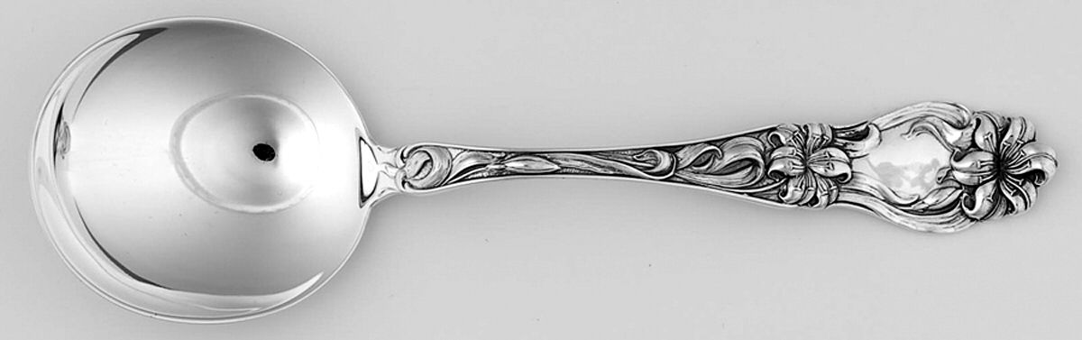 Lily-Floral (Sterling, 1910) Round Bowl Soup Spoon (Gumbo) by Frank Whiting-1