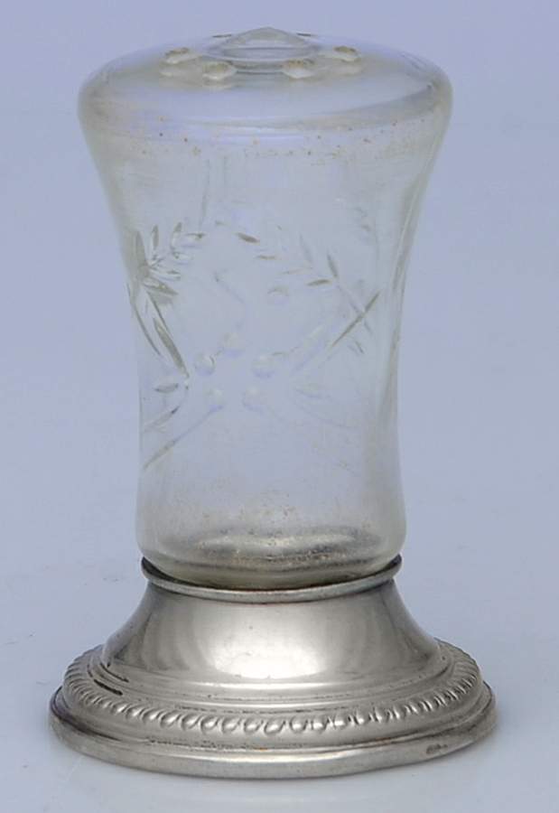 Sterling Hollowware Individual Crystal & Sterling Weighted Salt Shaker by F B Rogers-1