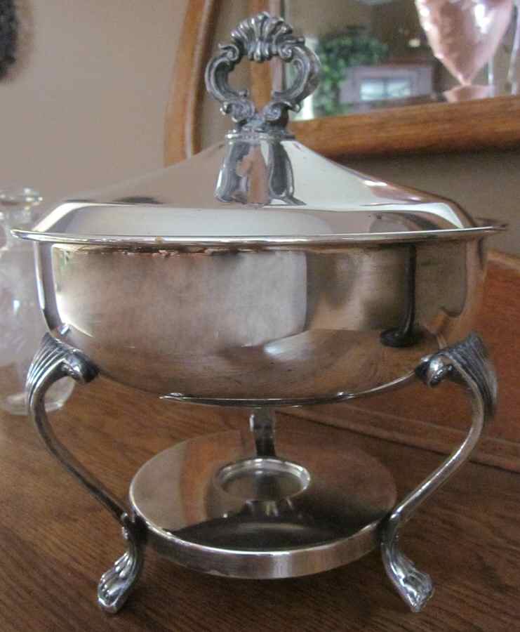 Silverplate Hollowware Chafing Dish & Lid by F B Rogers-1