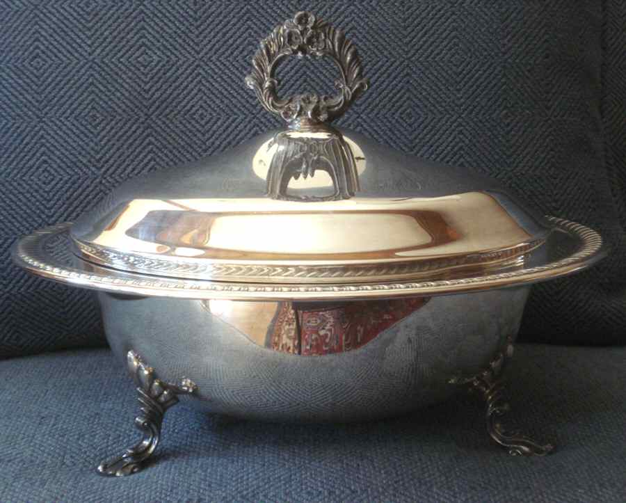 Silverplate Hollowware Round Covered Vegetable Bowl by F B Rogers-1