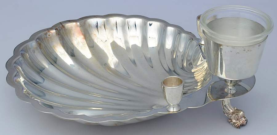 Silverplate Hollowware Silverplate Shrimp Cocktail Shell Bowl by F B Rogers-1