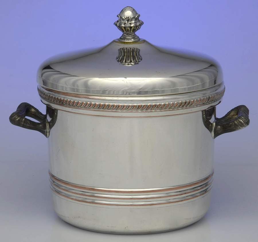 Silverplate Hollowware Ice Bucket & Lid by F B Rogers-1