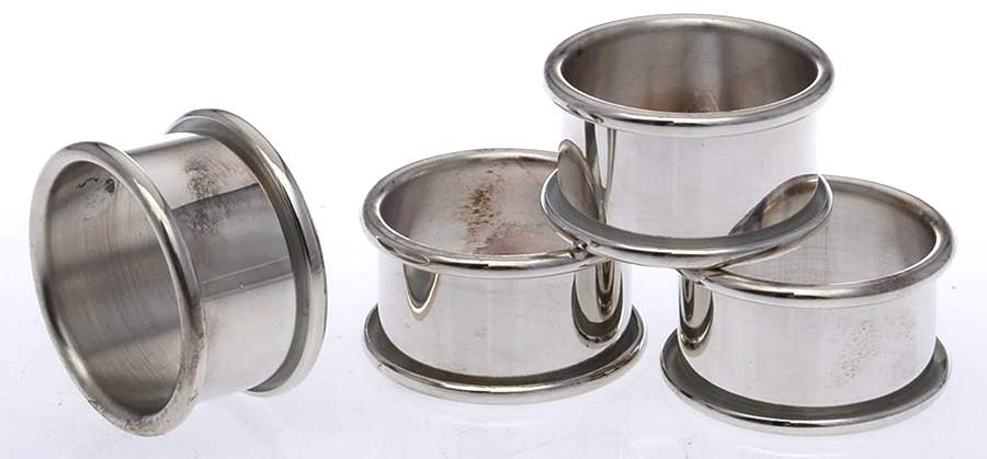 Silverplate Hollowware Napkin Ring - Set of 4 by F B Rogers-1