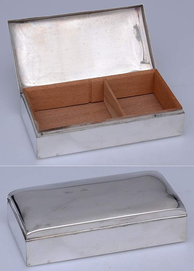 Silverplate Hollowware Cedar Lined Cigarette Box by F B Rogers-1