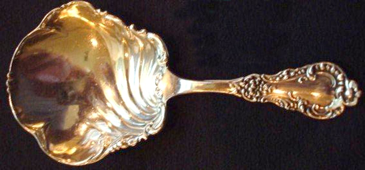 Crystal (Sterling, 1895, 1922) Solid Bon Bon Spoon by Frank Smith-1