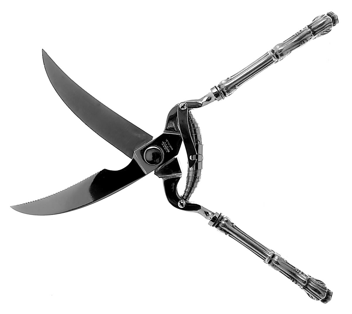 Federal Cotillion (Sterling, 1901, No Monograms) Poultry Shears with Stainless Blades by Frank Smith-1