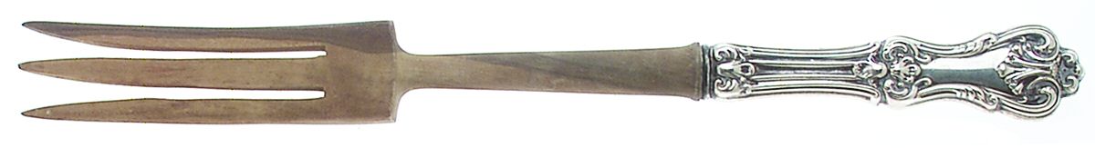 Federal Cotillion (Sterling, 1901, No Monograms) Salad Serving Fork with Wooden Prongs by Frank Smith-1