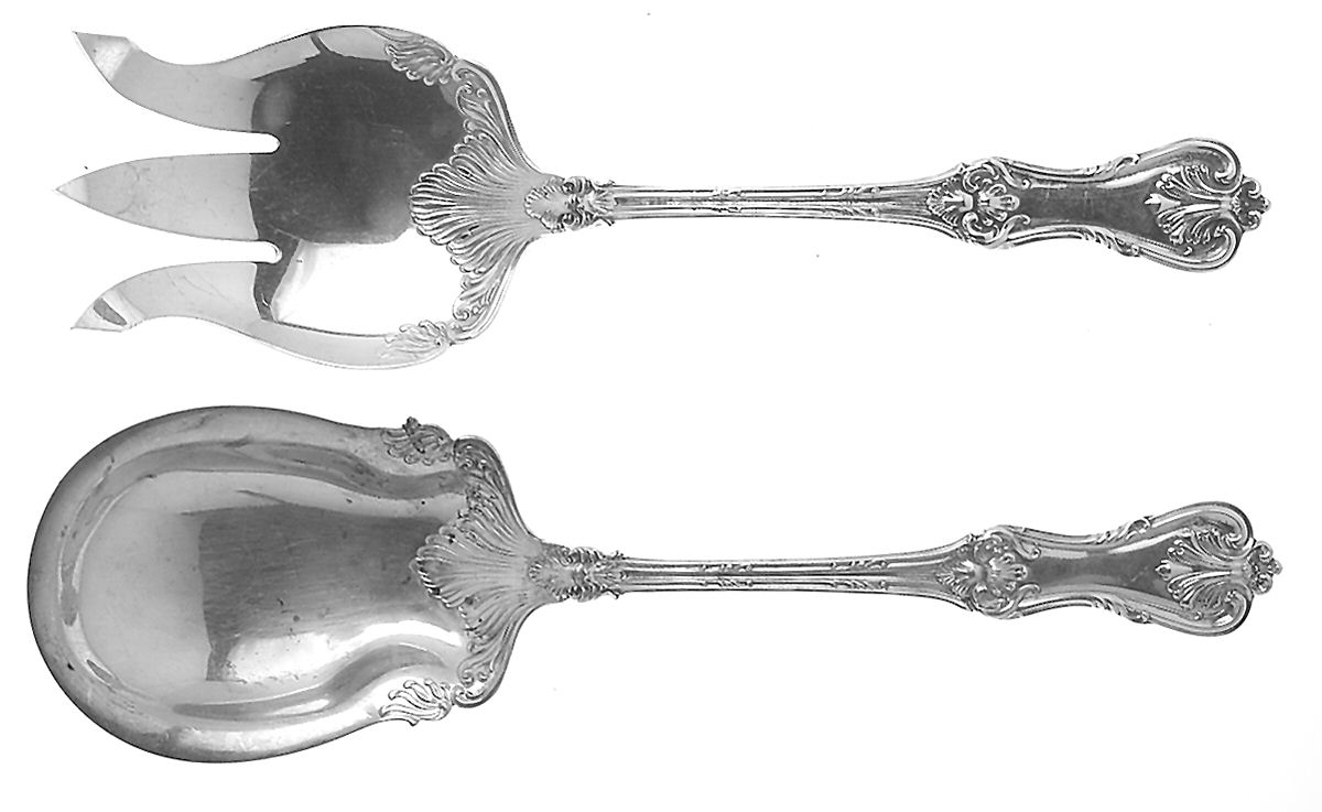 Federal Cotillion (Sterling, 1901, No Monograms) (2 Pc) Solid Salad Set by Frank Smith-1