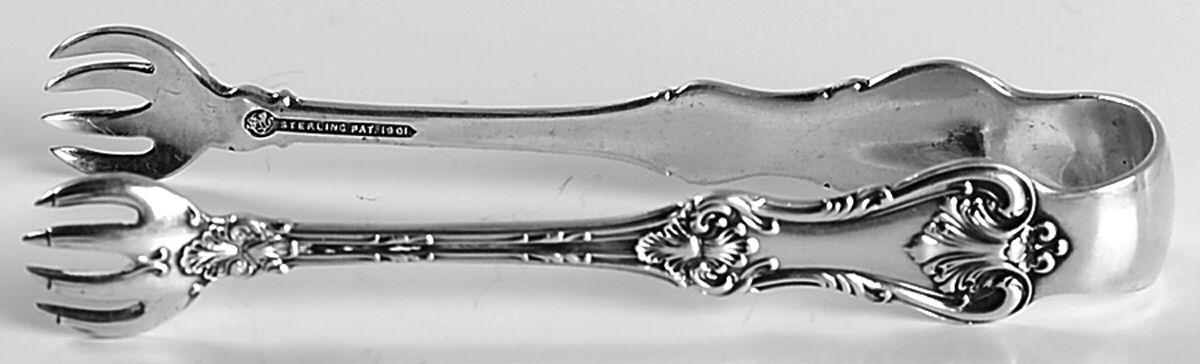 Federal Cotillion (Sterling, 1901, No Monograms) Large Sugar Tongs by Frank Smith-1