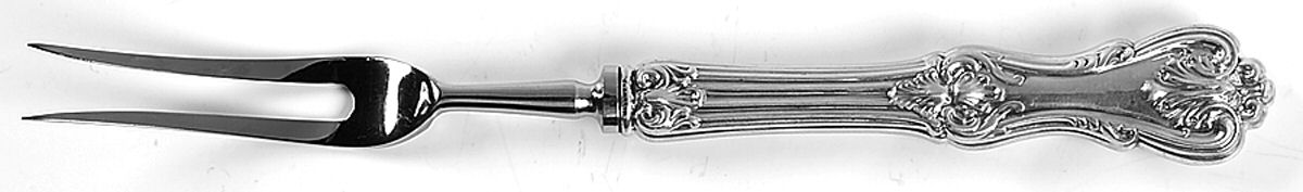 Federal Cotillion (Sterling, 1901, No Monograms) Large Stainless-Prong Roast Carving Fork by Frank Smith-1