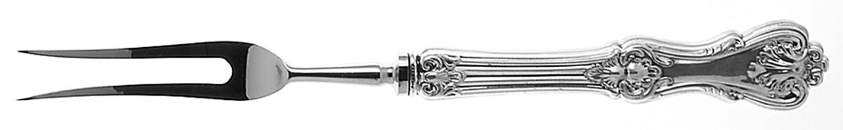 Federal Cotillion (Sterling, 1901, No Monograms) Small Steak Carving Fork with Stainless Prongs by Frank Smith-1