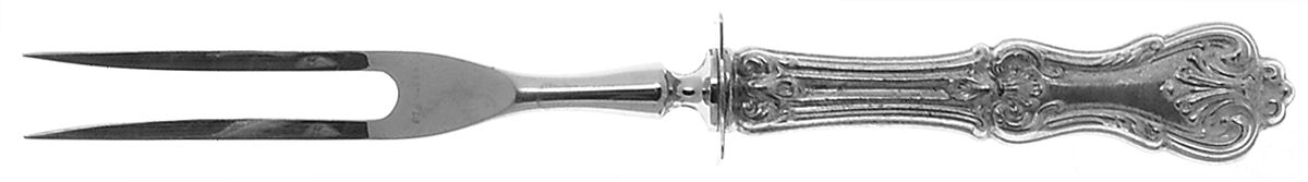 Federal Cotillion (Sterling, 1901, No Monograms) Small Steak Carving Fork with Stainless Prongs by Frank Smith-1