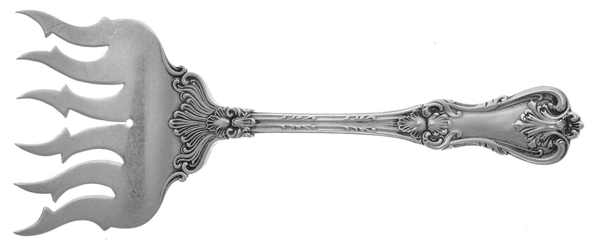 Federal Cotillion (Sterling, 1901, No Monograms) Large Solid Tined Sardine Serving Fork by Frank Smith-1