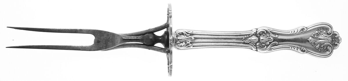 Federal Cotillion (Sterling, 1901, No Monograms) Large Stainless-Prong Roast Carving Fork by Frank Smith-1
