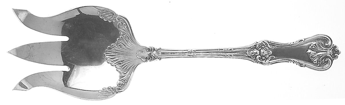 Federal Cotillion (Sterling, 1901, No Monograms) Solid Salad Serving Fork by Frank Smith-1
