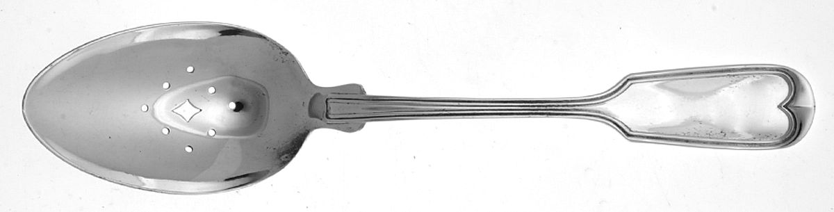 Fiddle Thread (Sterling, 1902, No Monos) Pierced Tablespoon (Serving Spoon) by Frank Smith-1