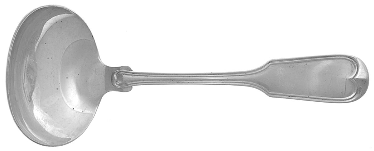 Fiddle Thread (Sterling, 1902, No Monos) Solid Gravy Ladle by Frank Smith-1