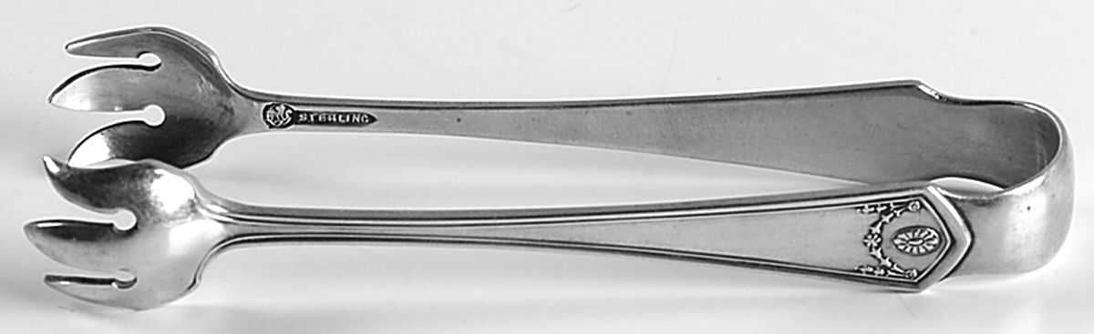 Georgian Garland (Sterling, 1914) Small Sugar Tongs by Frank Smith-1