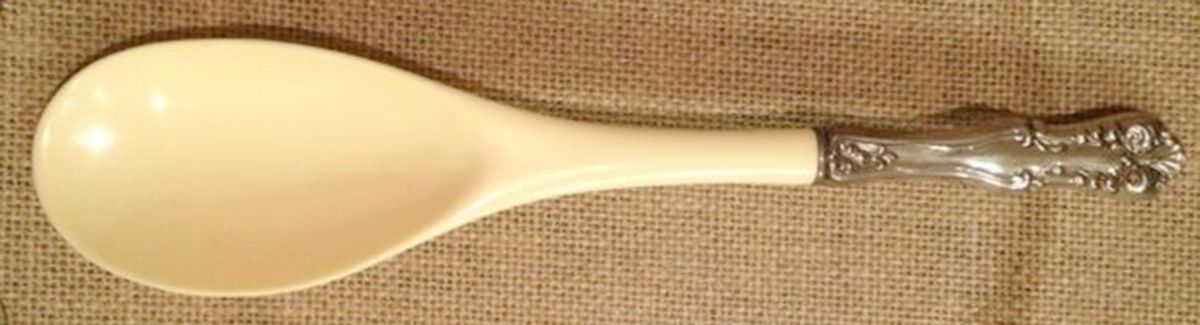 George VI (Sterling, 1912) Salad Serving Spoon with Plastic Bowl by Frank Smith-1