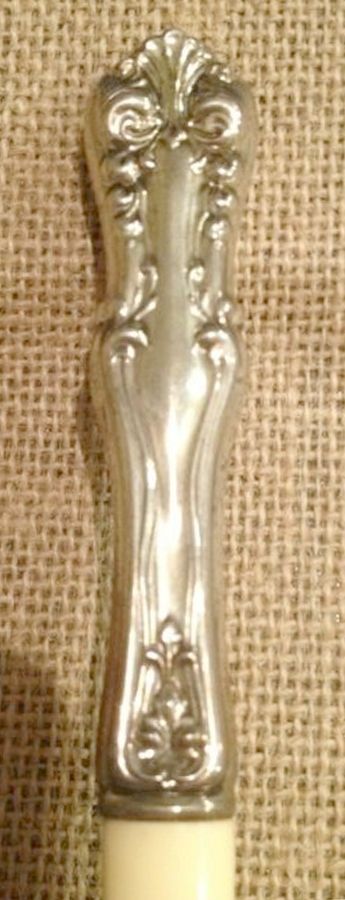 George VI (Sterling, 1912) Salad Serving Fork with Plastic Prongs by Frank Smith-1