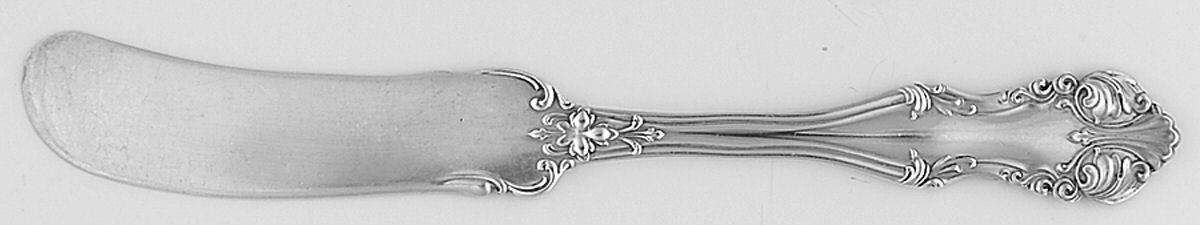 George VI (Sterling, 1912) Flat Handle Butter Spreader by Frank Smith-1