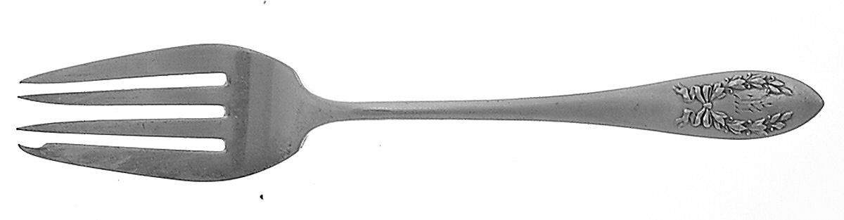 Laurel (Sterling, 1927) Monogram Individual Salad Fork by Frank Smith-1