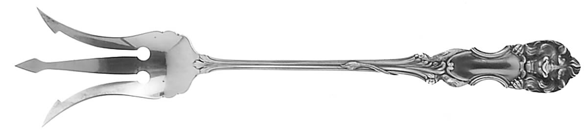 Lion (Sterling, 1903, No Monograms) Large Lettuce Serving Fork by Frank Smith-1