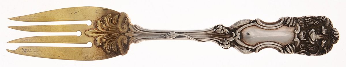 Lion (Sterling, 1903, No Monograms) Individual Salad Fork by Frank Smith-1