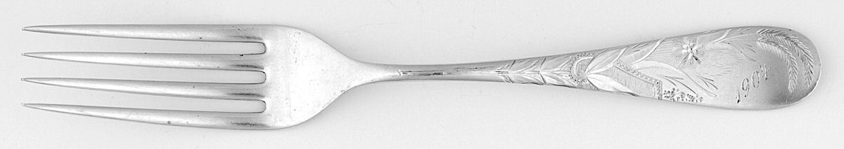 No. 9-Engraved (Sterling, 1891) Monogram Fork by Frank Smith-1