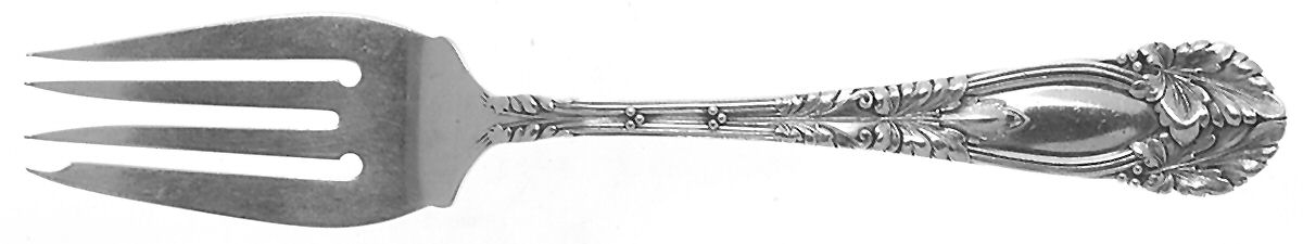 Oak (Sterling, 1912, Monograms) Dessert Fork by Frank Smith-1