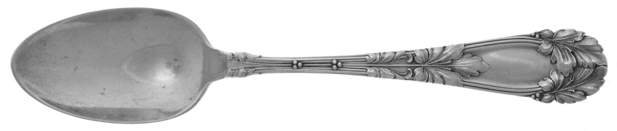 Oak (Sterling, 1912, Monograms) Dessert/Oval Soup Spoon by Frank Smith-1