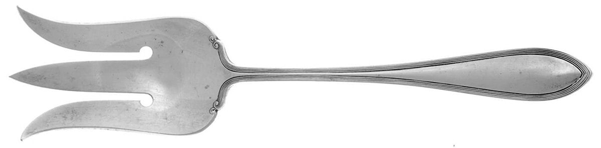 Pilgrim (Sterling, 1909) Solid Salad Serving Fork by Frank Smith-1