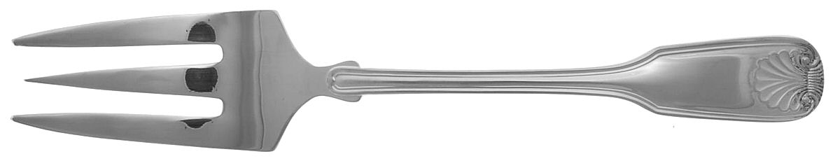 Plymouth Shell (Stainless) Medium Solid Cold Meat Serving Fork by F B Rogers-1