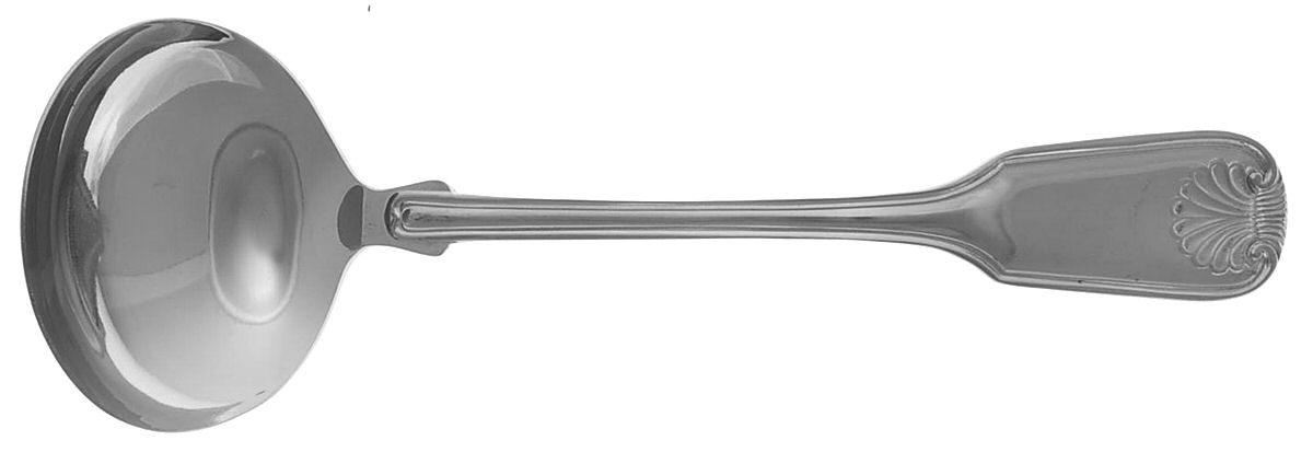 Plymouth Shell (Stainless) Solid Gravy Ladle by F B Rogers-1
