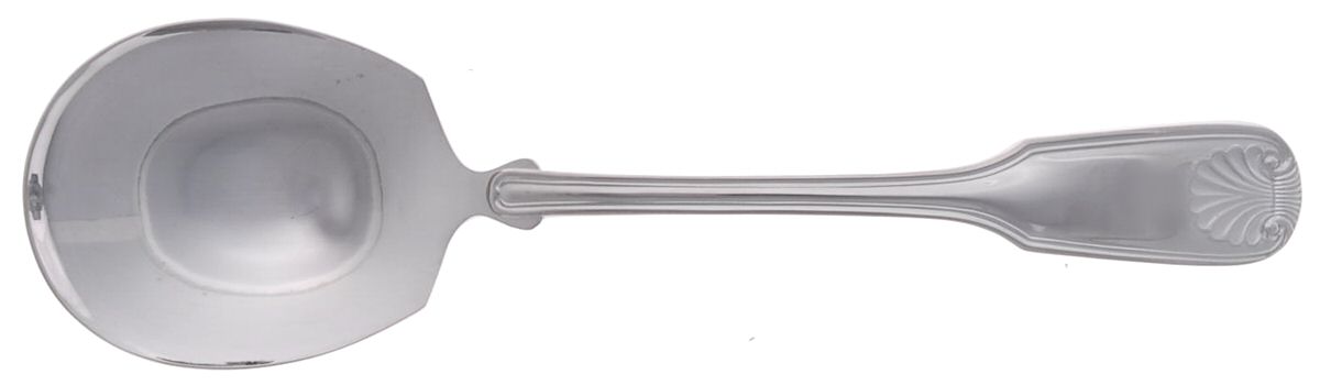 Plymouth Shell (Stainless) Solid Smooth Casserole Spoon by F B Rogers-1