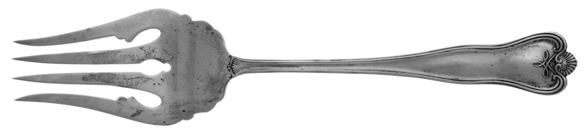 Priscilla (Sterling, 1924, No Monograms) Small Solid Cold Meat Serving Fork by Frank Smith-1