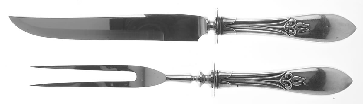 Tulipan (Sterling, 1933) Small Stainless Blade 2-Piece Steak Carving Set by Frank Smith-1