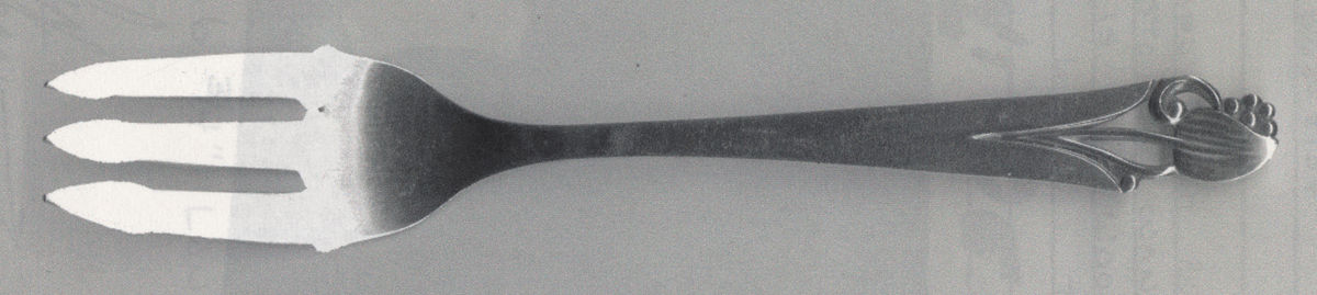 Woodlily (Sterling, 1945, Satin) Pastry Fork by Frank Smith-1