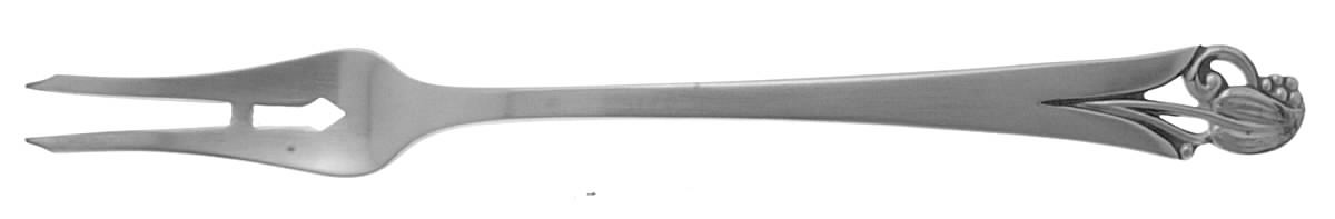 Woodlily (Sterling, 1945, Satin) Short Handle Pickle/Olive Fork by Frank Smith-1
