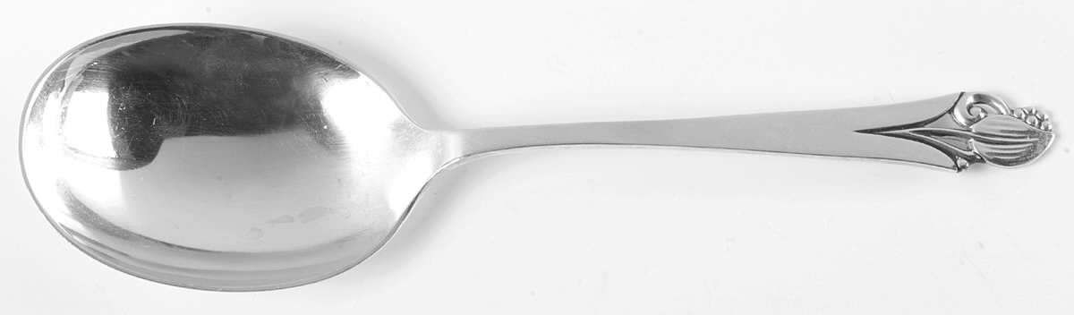 Woodlily (Sterling, 1945, Satin) Medium Solid Berry/Casserole Spoon by Frank Smith-1