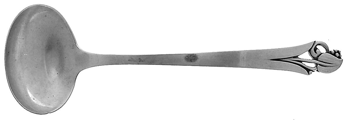 Woodlily (Sterling, 1945, Satin) Solid Piece Cream Ladle by Frank Smith-1