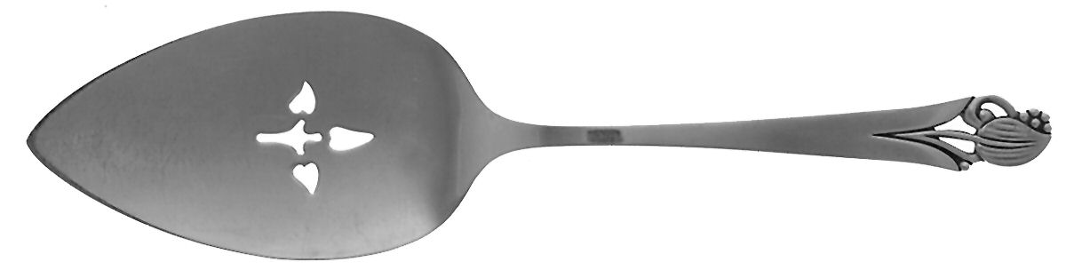 Woodlily (Sterling, 1945, Satin) Large Solid Pierced Pie Knife by Frank Smith-1