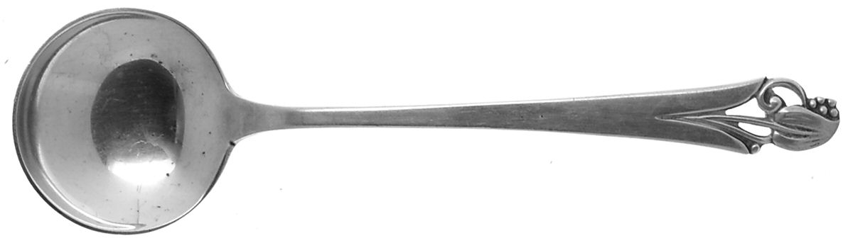 Woodlily (Sterling, 1945, Satin) Round Bowl Soup Spoon (Bouillon) by Frank Smith-1