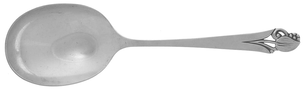 Woodlily (Sterling, 1945, Satin) Solid Salad Serving Spoon by Frank Smith-1